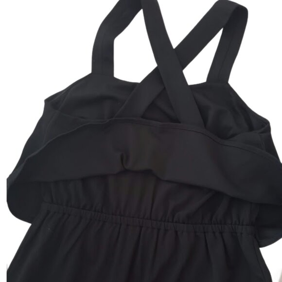J Jill Women's Black Tiered Sleeveless Cross Strap Midi XS Petite Dress NWT - Picture 9 of 14